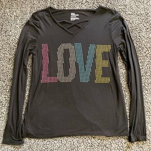 NEW Girls Epic Threads LOVE Long Sleeved Sweater Top Size XL 14-16